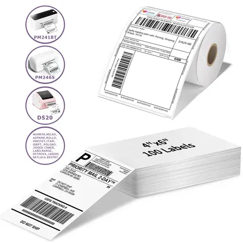 Phomemo A6 4x6 Zoll Direkt-Thermoetiketten 100 Etiketten pro