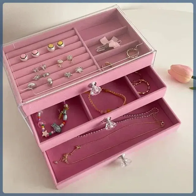 Dustproof 3-Drawer Jewelry Organizer Box 3