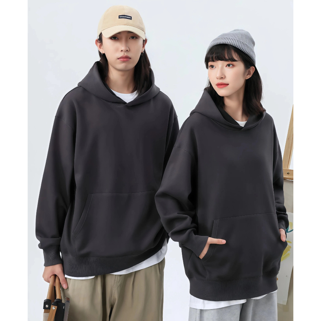 Embossed Sweatshirt Hoodies Oversized Men's Blank Puff Print 4