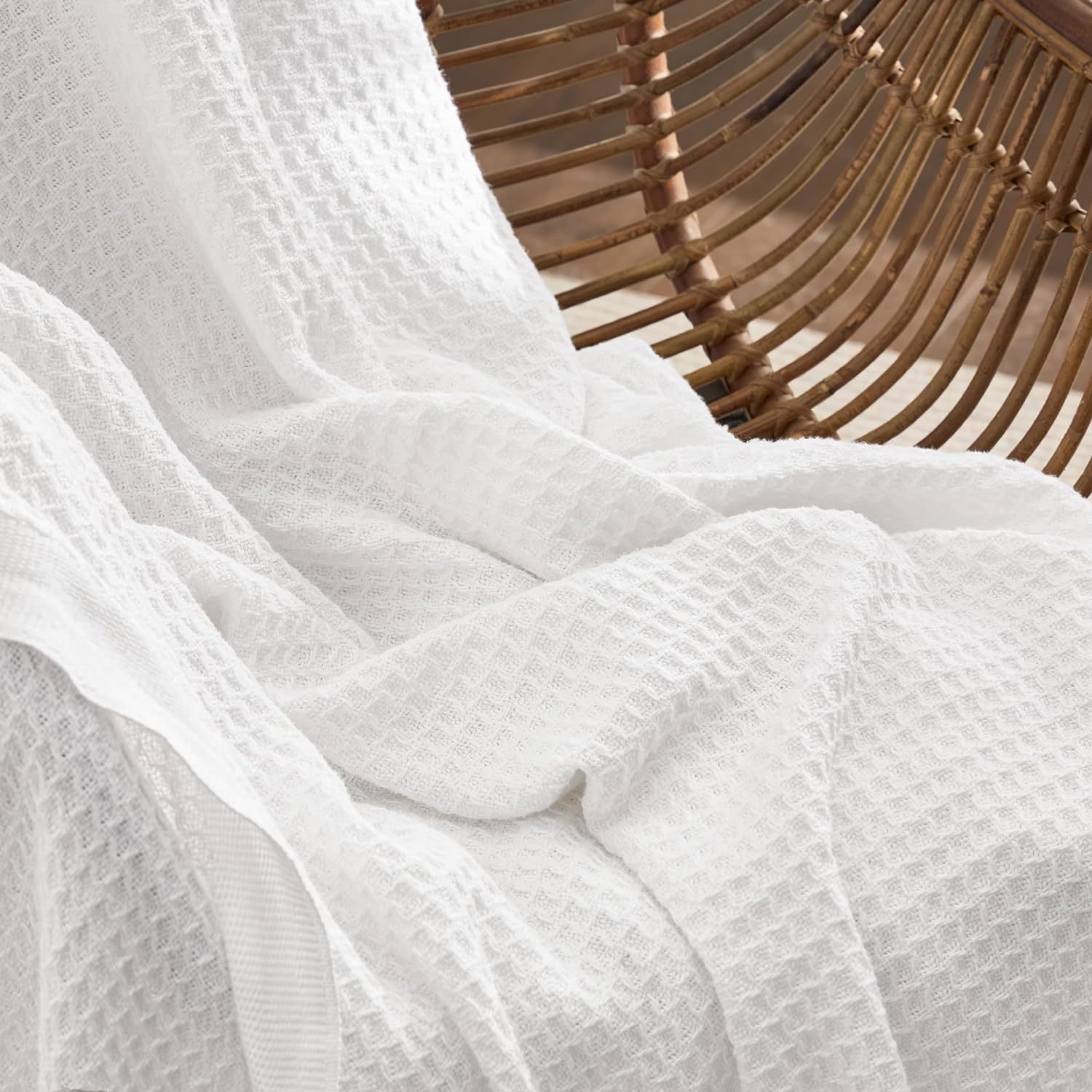 White Waffle Cotton Blanket 3