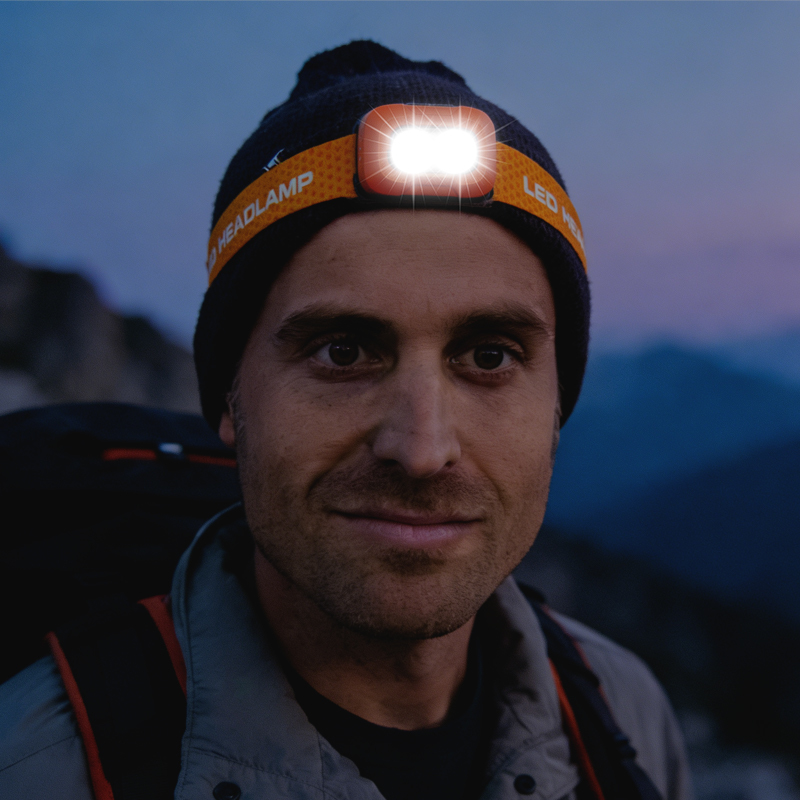 Ultra-Lightweight 68g Waterproof LED Headlamp 550 Lumens Rechargeable