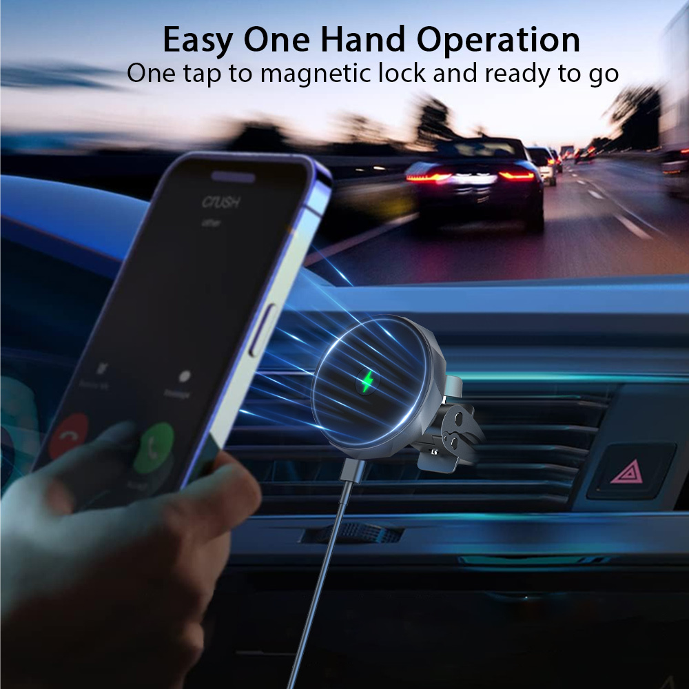 Super Strong 15W Magnetic Wireless Fast Charging Car 3
