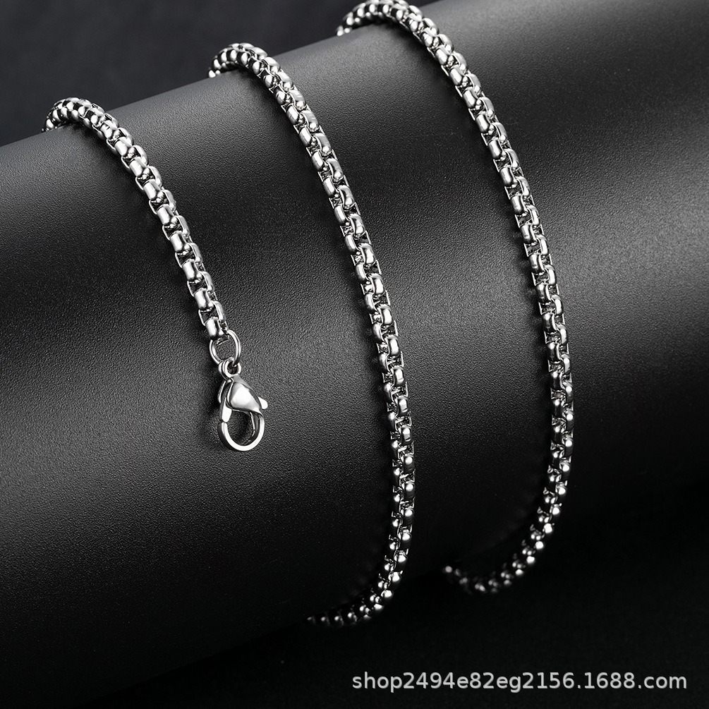 Sales Stainless Steel Square Pearl Necklace Titanium Jewelry