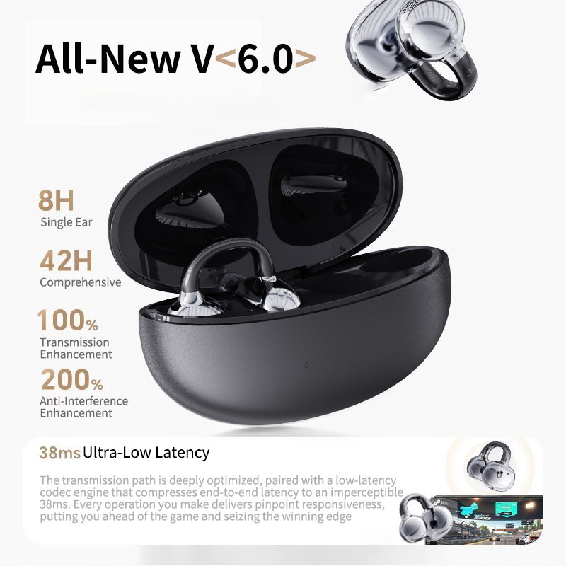 OWS Ear Clip Air Conduction Wireless Earbuds Hi-Res