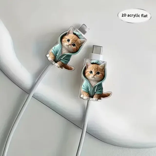 2er-Set Katzen-Kabelschutz für Typ-C 4