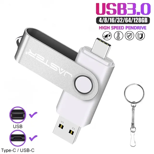 Orange 2-in-1 Type-C USB Flash Drive 2