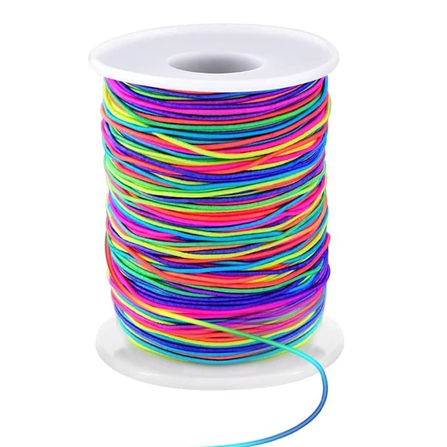 1 mm Dehnbare Armbandschnur Robuste Regenbogen-Elastikschnur Elastische Schnur