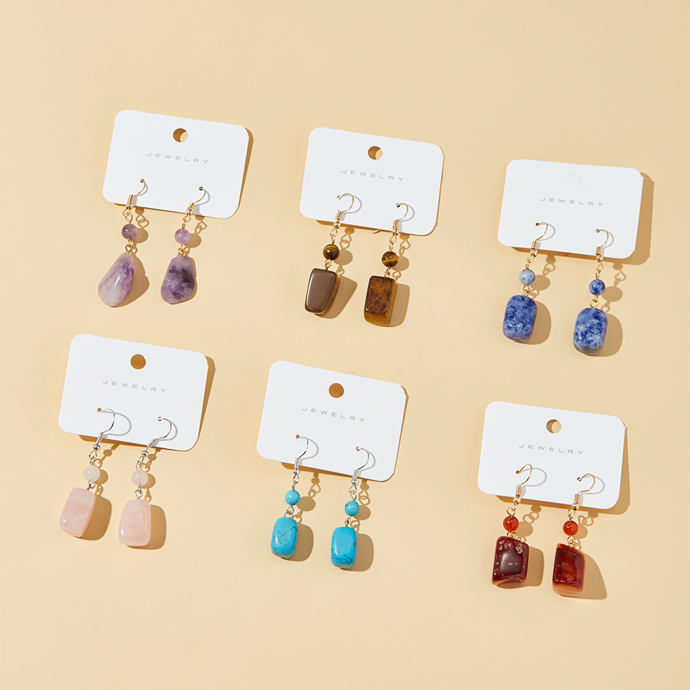 Boho Jade Ohrring-Set mit Rosenquarz