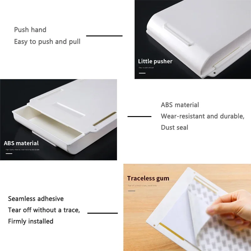 Self-Adhesive Hidden Under-Desk Drawer 4