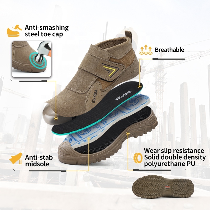 GUYISA Men's Work Boots Welding European Standard Steel 2
