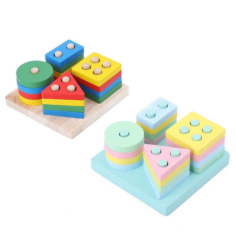 Wooden Geometric Shape Matching Stacking Toys 4
