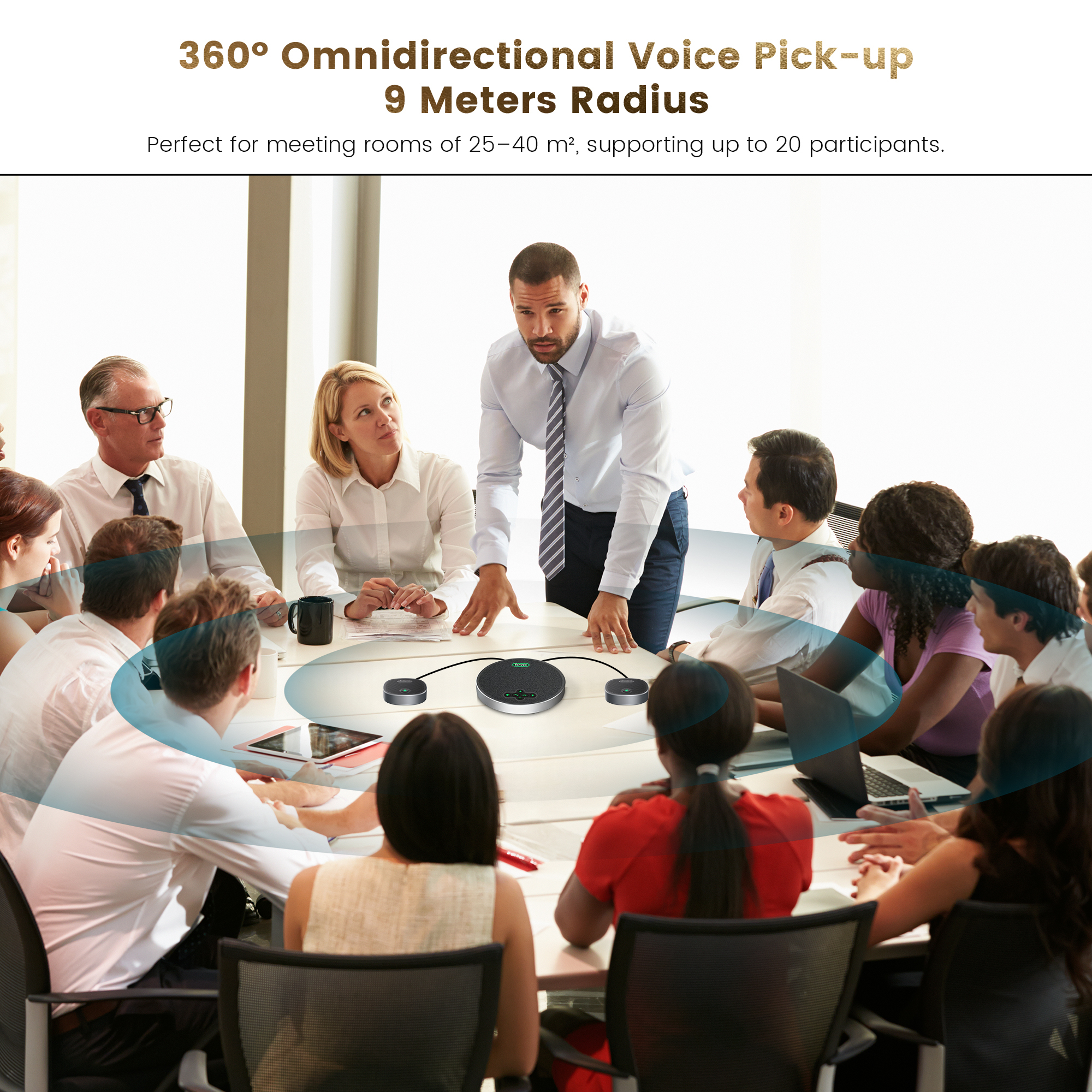 M5BPRO-EX Conference Speakerphone 8 AI Noise Mics and 4