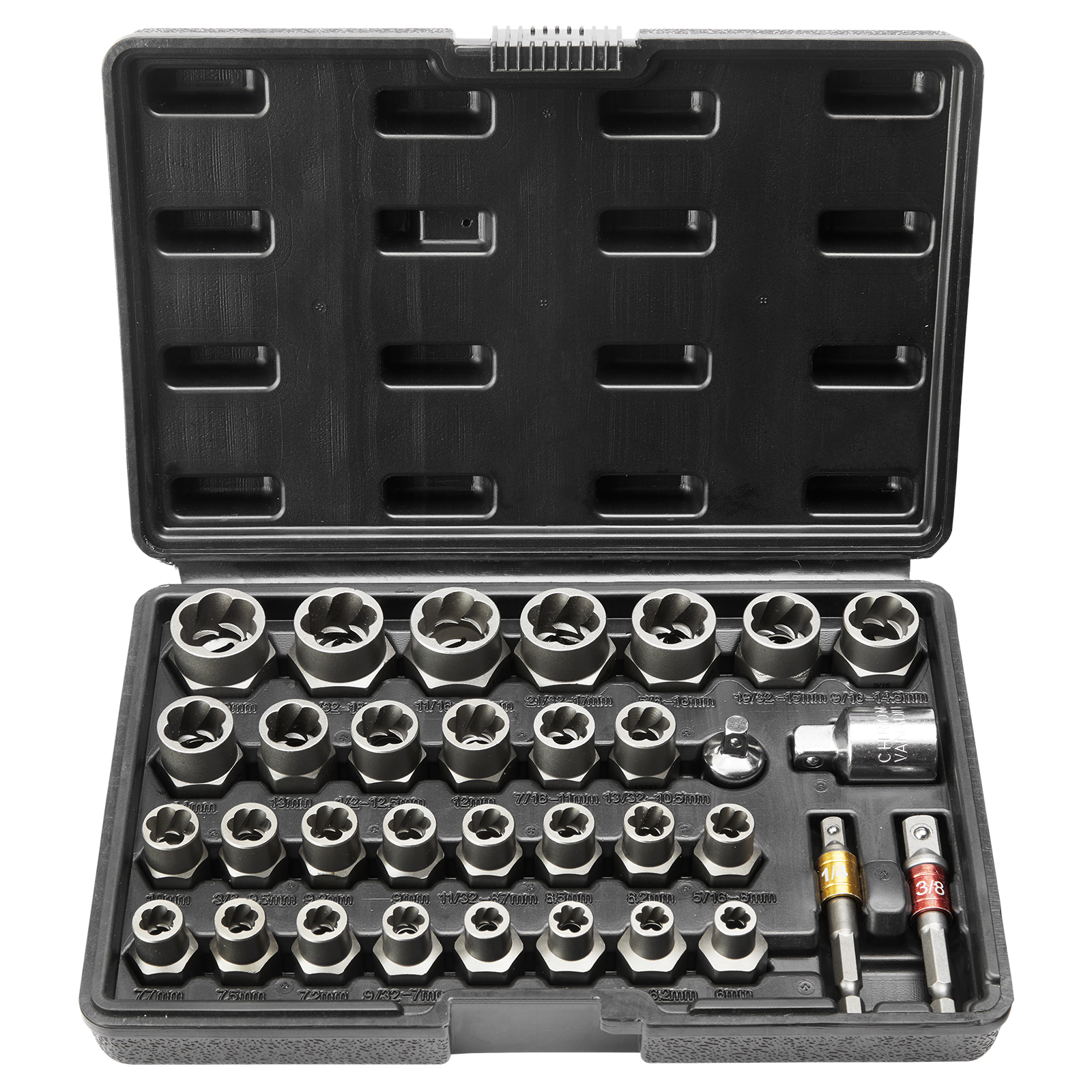 29-Piece Bolt Extractor Set, CR-Mo Steel