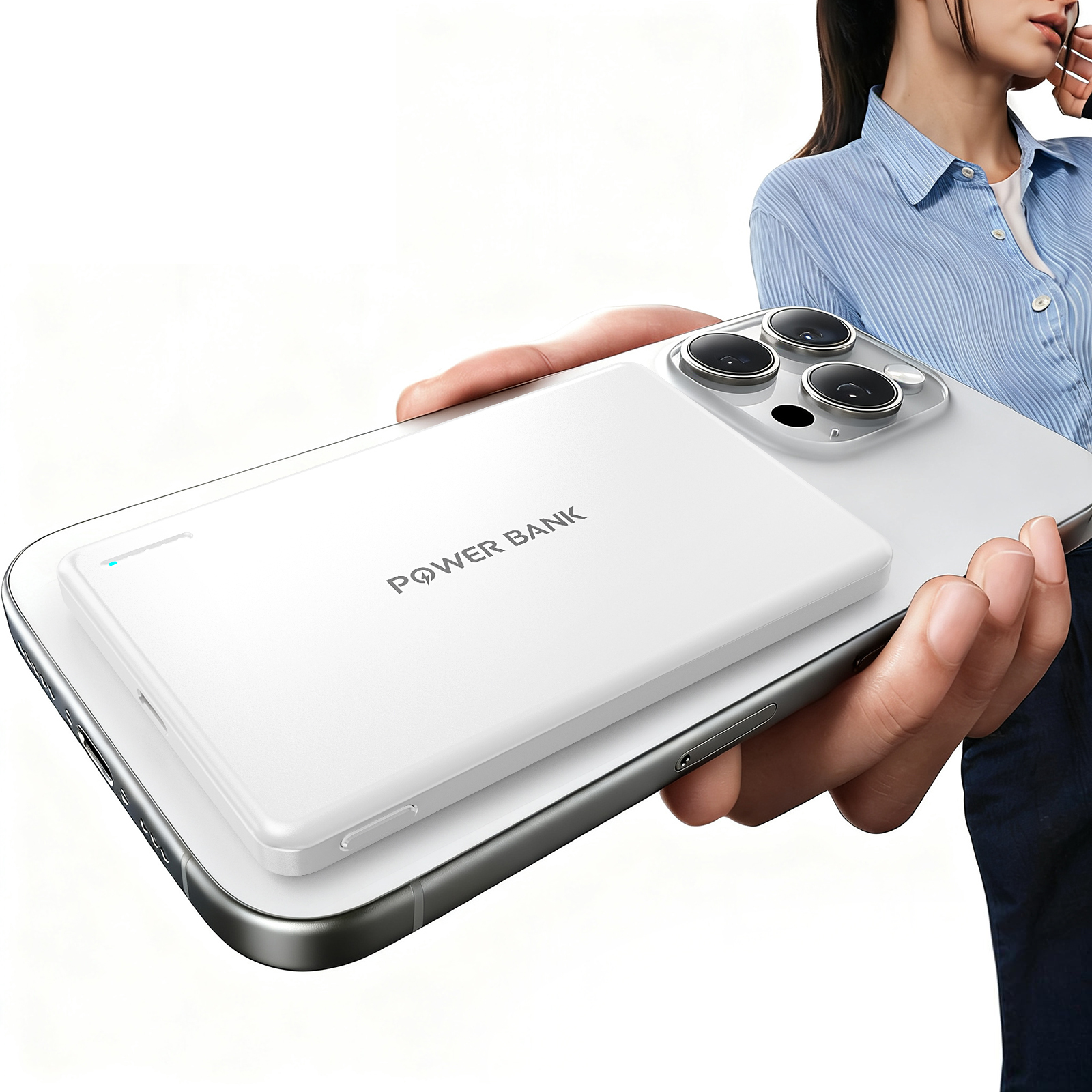 Ultra Thin 5000 10000mAh 15W LED Display Slim