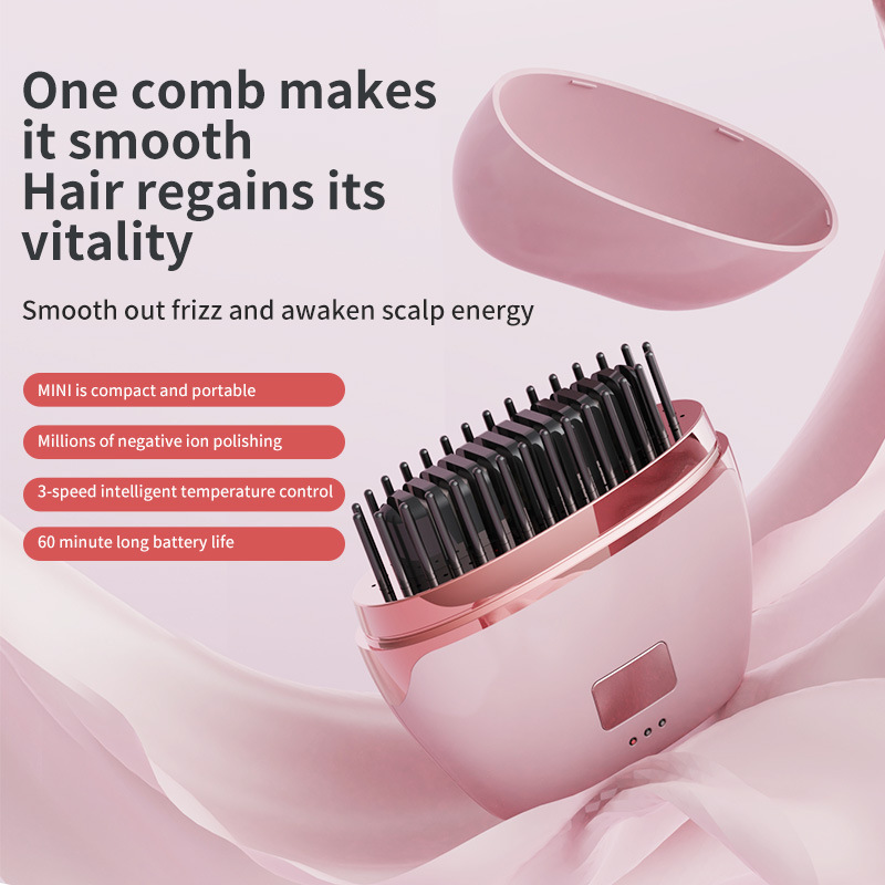 Rechargeable Keratin Hair Straightener Brush