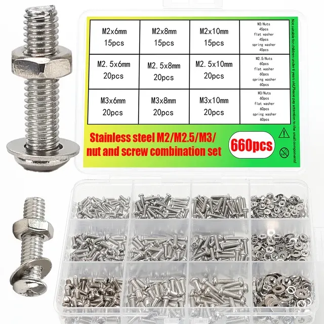 660-Piece Metric Stainless Steel Screw Set 4