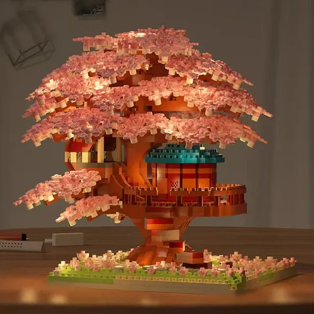 Cherry Blossom Tree Block Set with Light 1