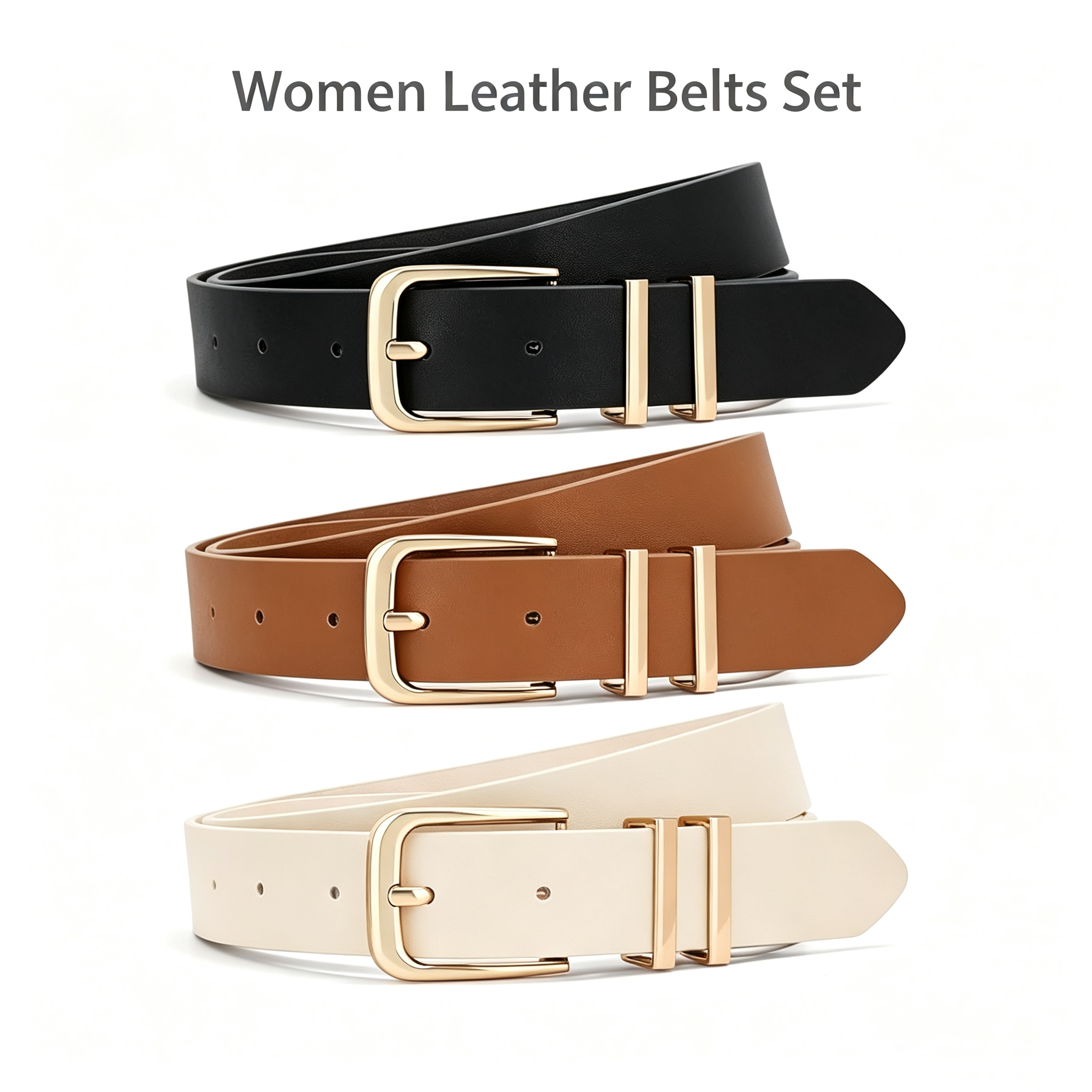 3 Pack Women Belts For Jeans Dresses Pants