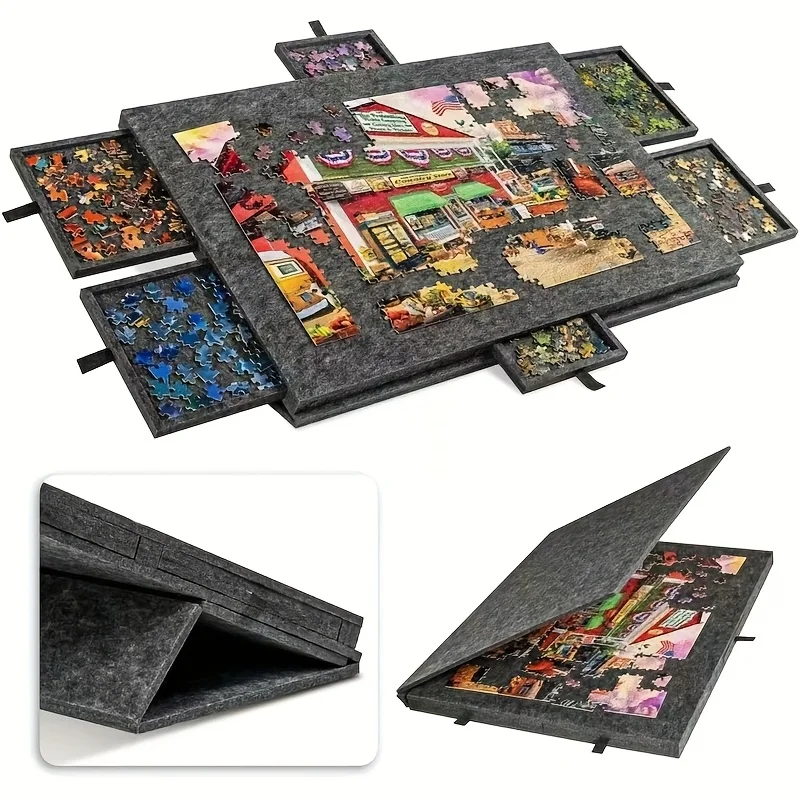 7 Stück Tragbare Puzzle-Schreibtischdekoration mit 6 Schubladen –