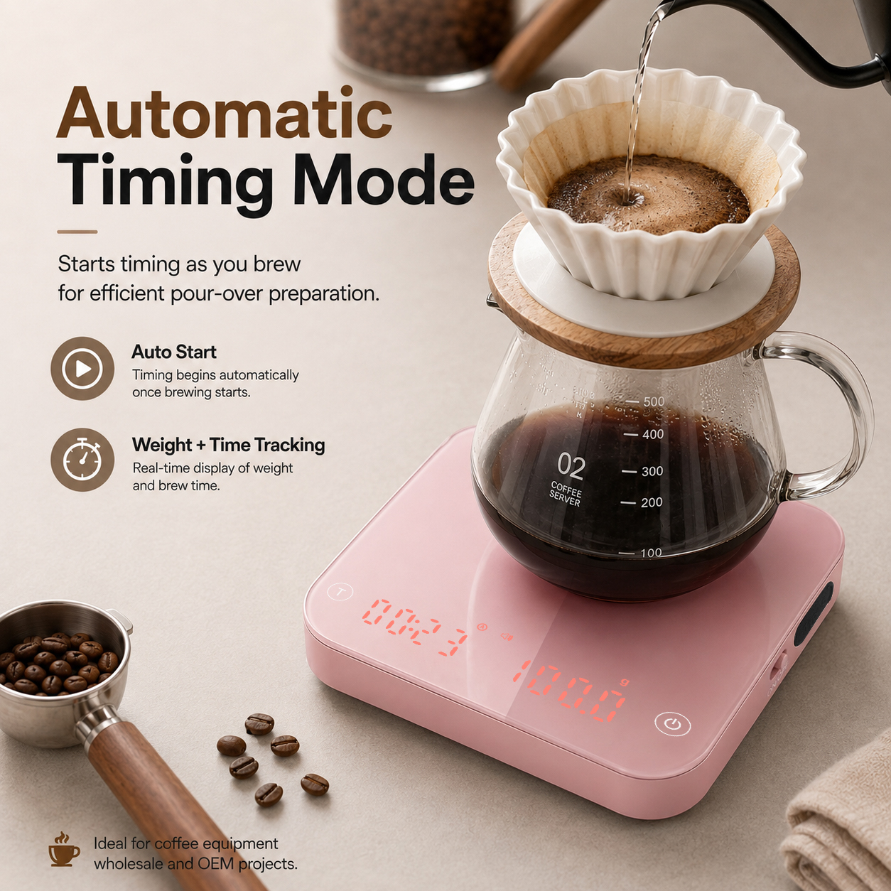 USB-C Espressowaage mit Silikonmatte 2