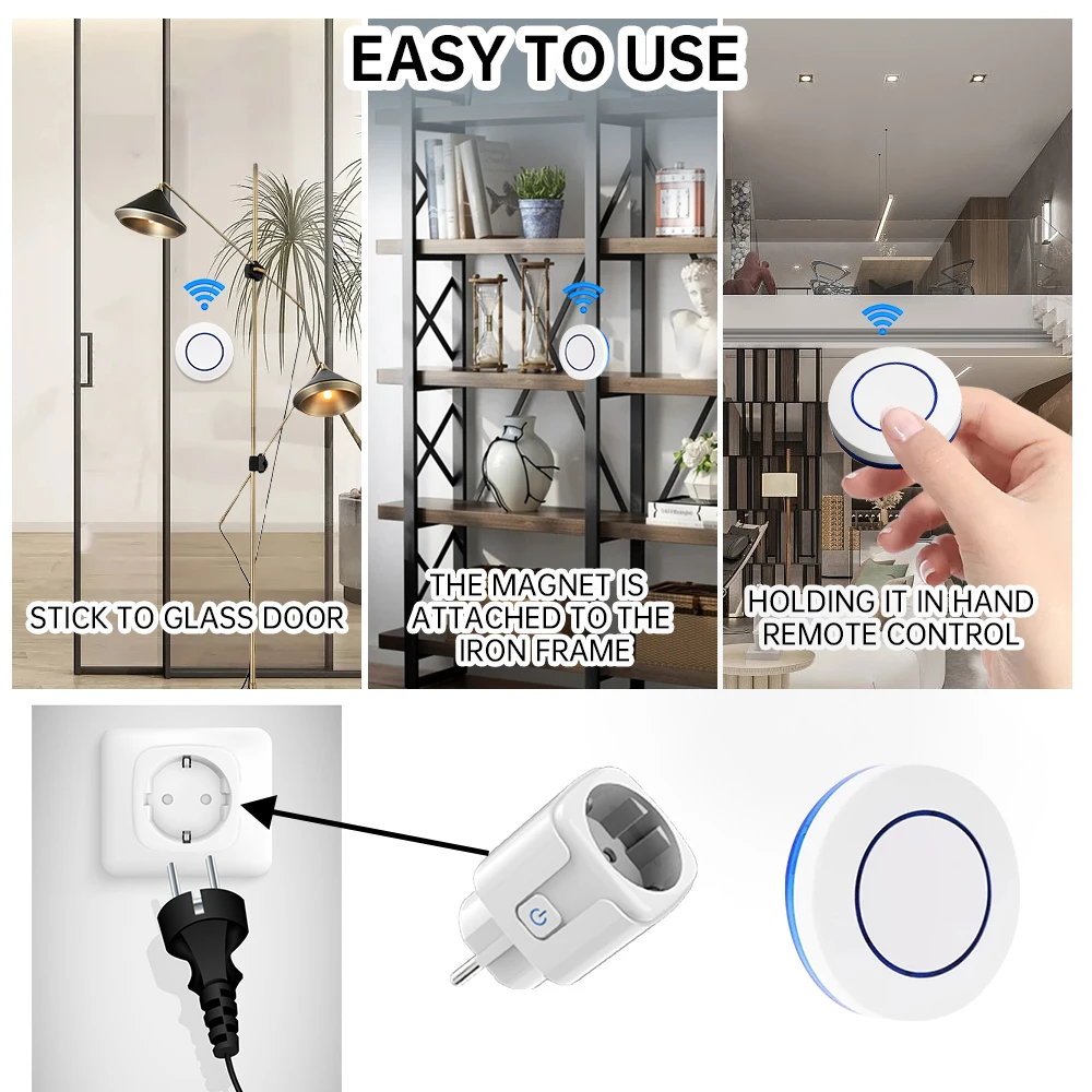 Kabellose Steckdose RF433 Smart Home Fernbedienungssteckdose 16A EU 2