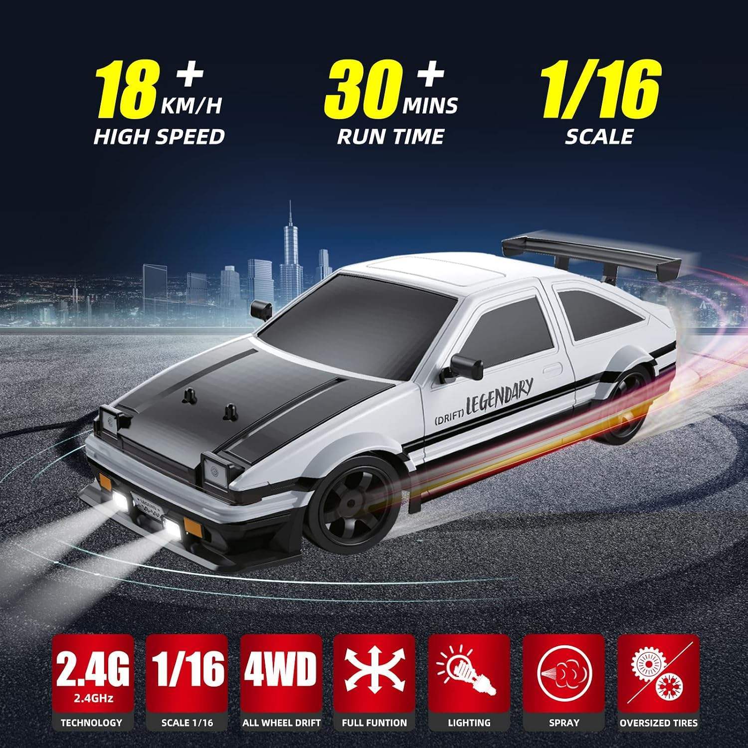 1:16 Drift RC Car with Spray Effect 2