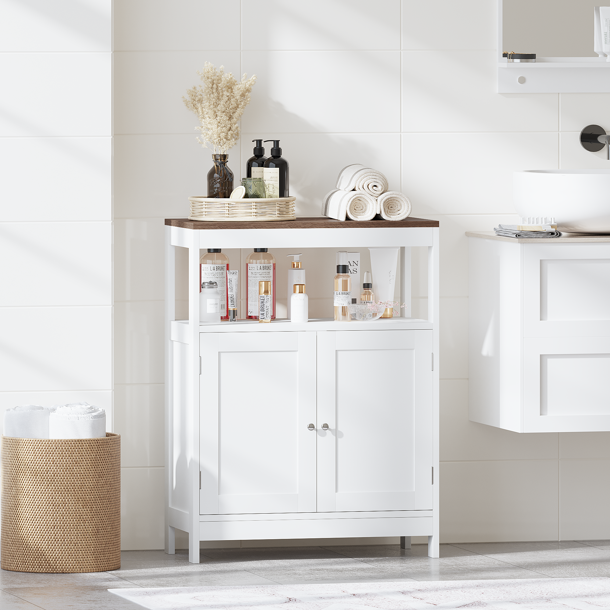 White Double Door Storage Cabinet