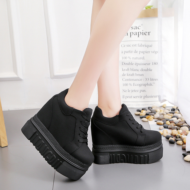 Women's Canvas High Heels Round Toe