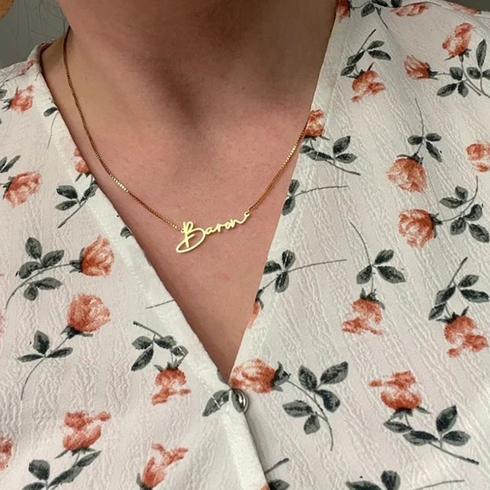 Personalized Stainless Steel Initial Name Necklace Fashion Pendant 2
