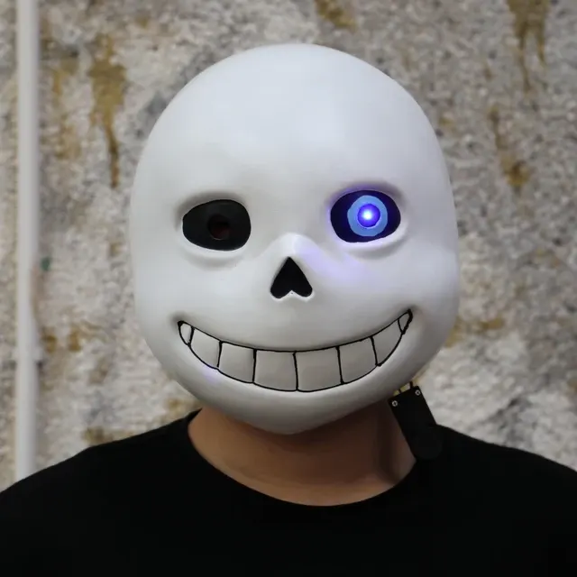Game Undertale Masken Sans Vollkopfmaske LED-Licht Erwachsenen Cosplay 4