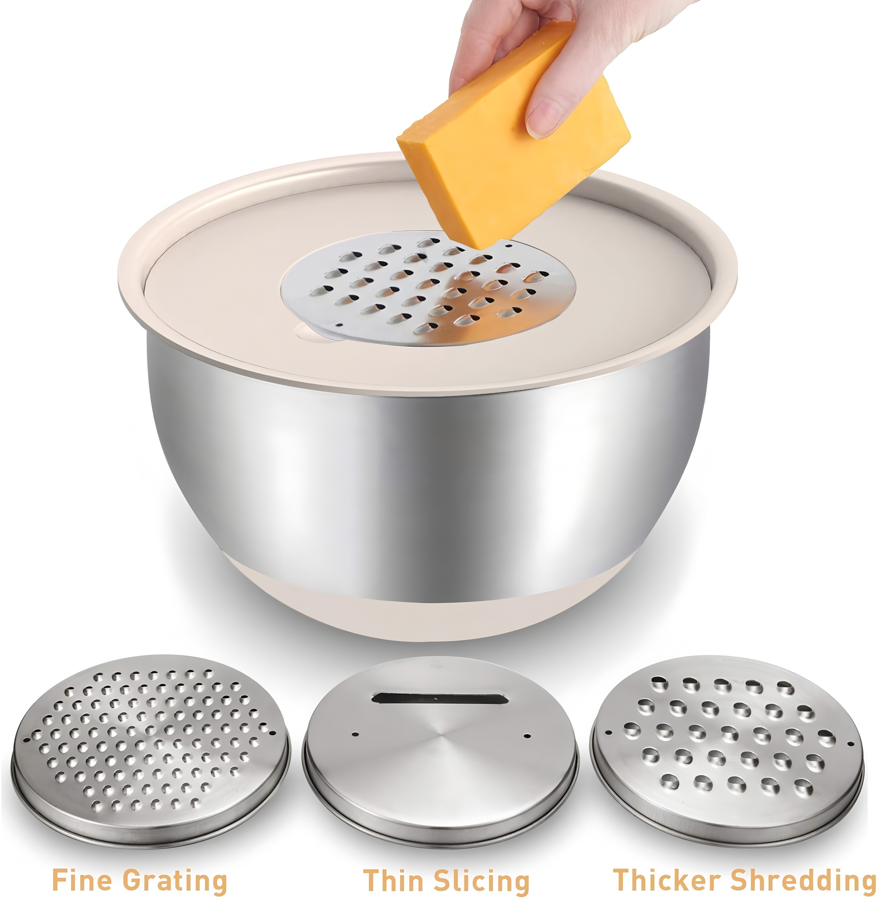 Salad Bowl Set with Grater and Non-Slip Base 2