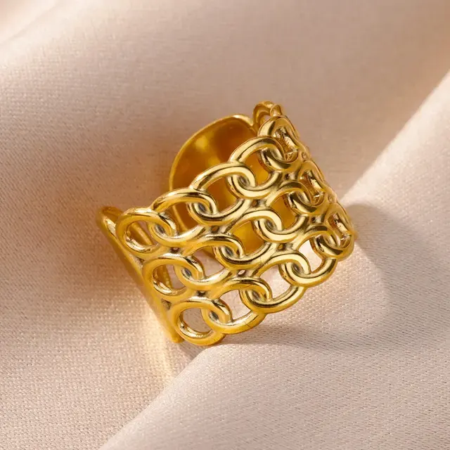 Stainless Steel Gold Couple Rings 3