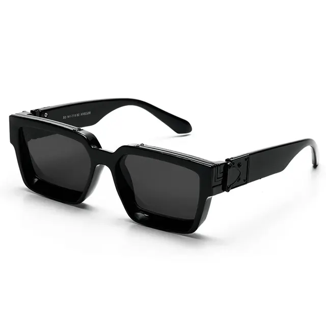 Black Retro Square Unisex Sunglasses 1