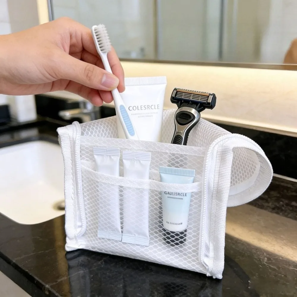 1 2 Stück EVA Mesh Kosmetiktasche Reise-Standtasche Make-up 3