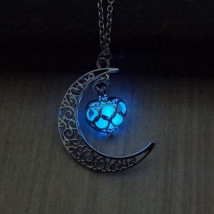 Silver Plated Glow Moon Necklace 3