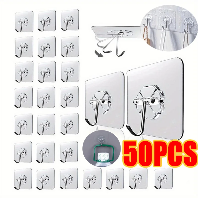Transparenter selbstklebender Wandhaken-Organizer