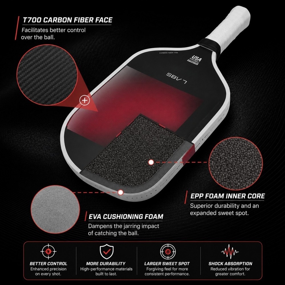 16mm EPP Core Carbon Pickleball Paddle 3