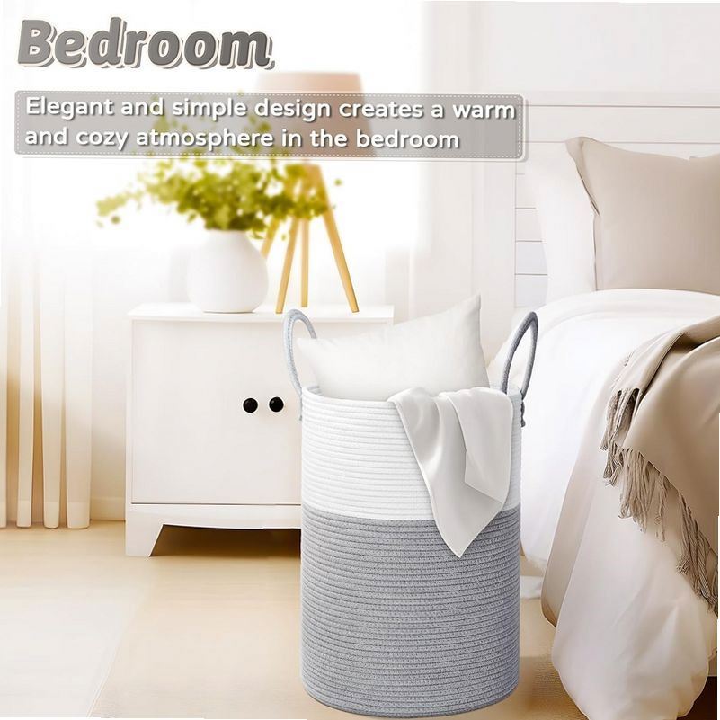 White Pull-Out Plastic Laundry Basket 4