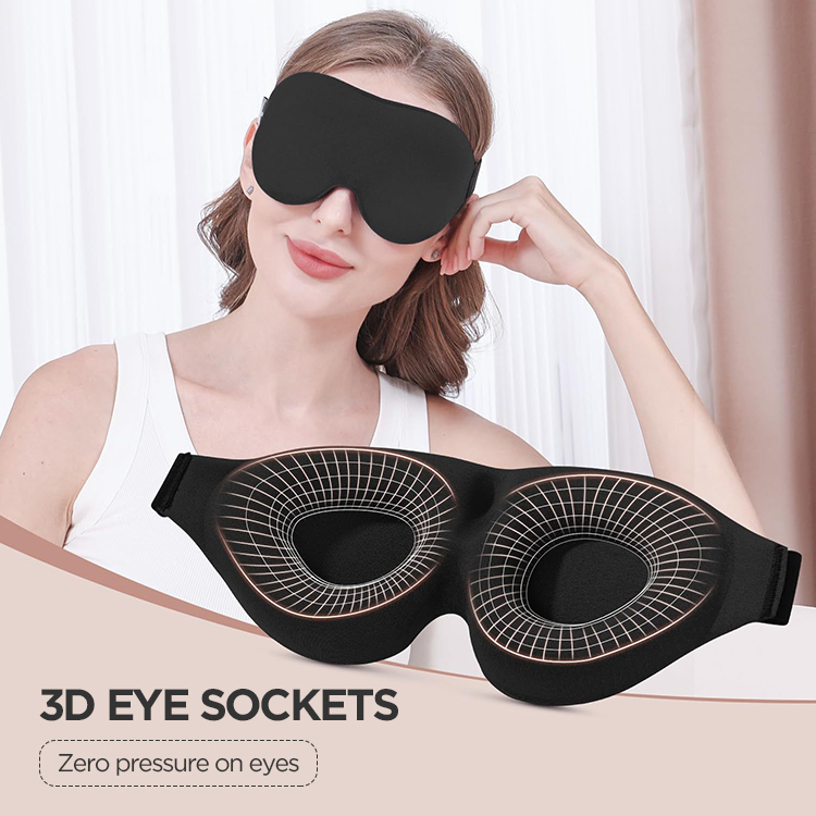 3D Contoured Memory Foam Blackout Sleep Mask 4