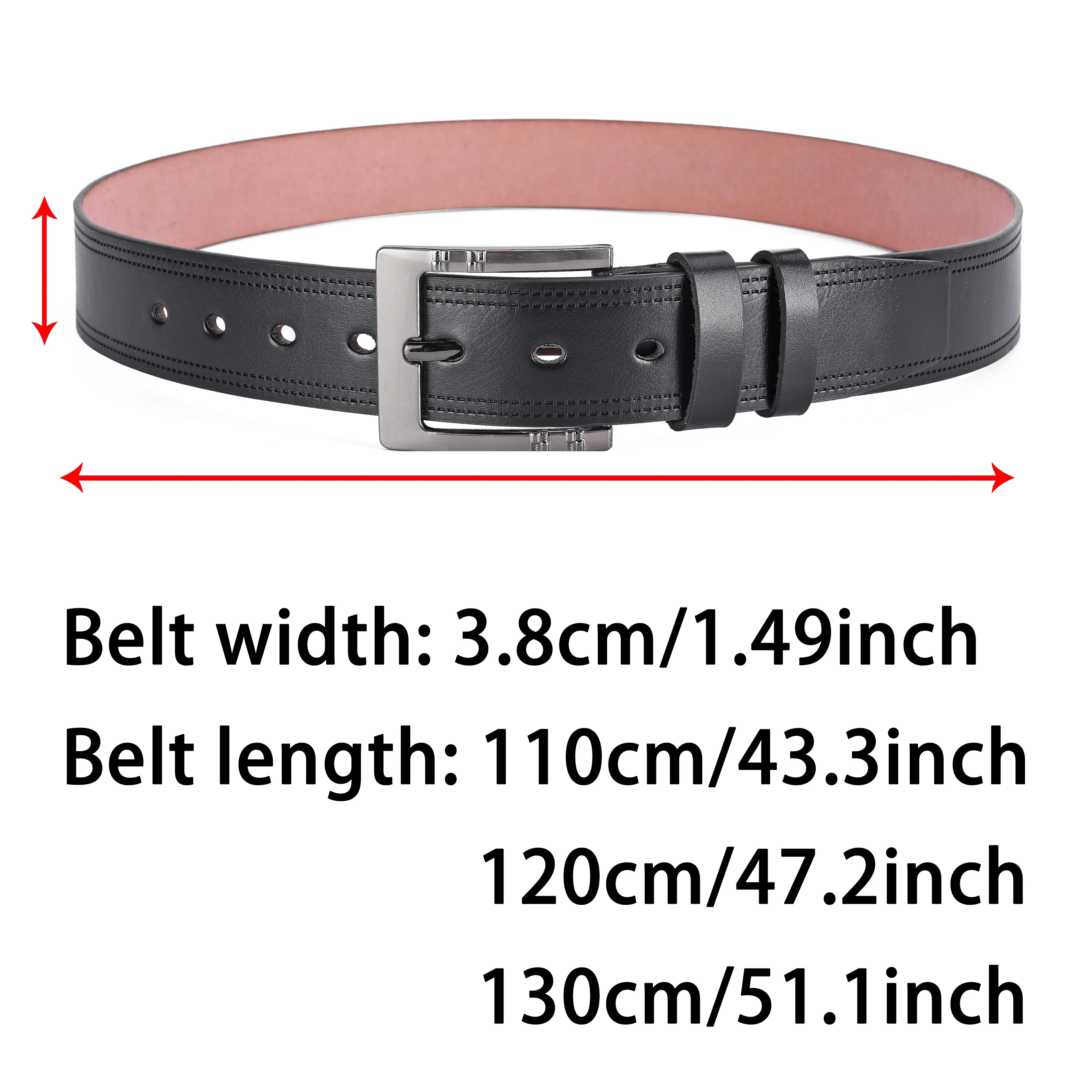 Genuine Men's Leather Cowboy Belt 3