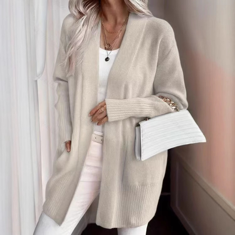 Plus Size Women's Solid Color Knit Casual Simple