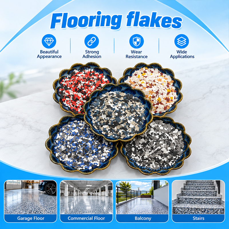 Monochrome Mixed Color Epoxy Resin Floor Mica Flake 3