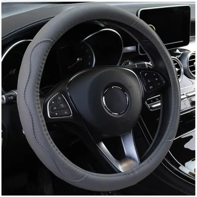 Embossed PU Leather Steering Wheel Cover 2
