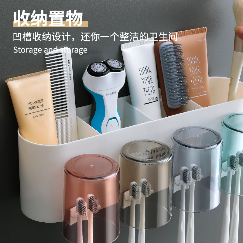 No-Drill Toothbrush Holder Set with Dispenser Cup 3