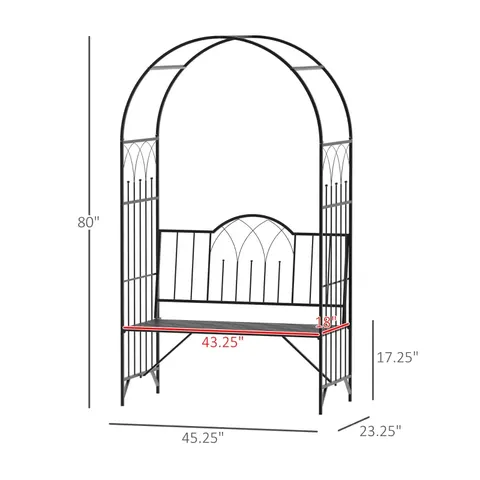 garden arbor with bench