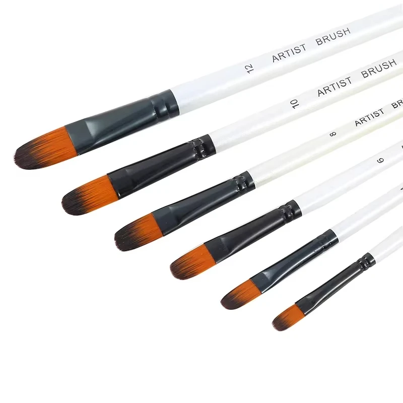 6 Teile Satz Künstler Pinsel Zwei-ton Nylon Tipps 4