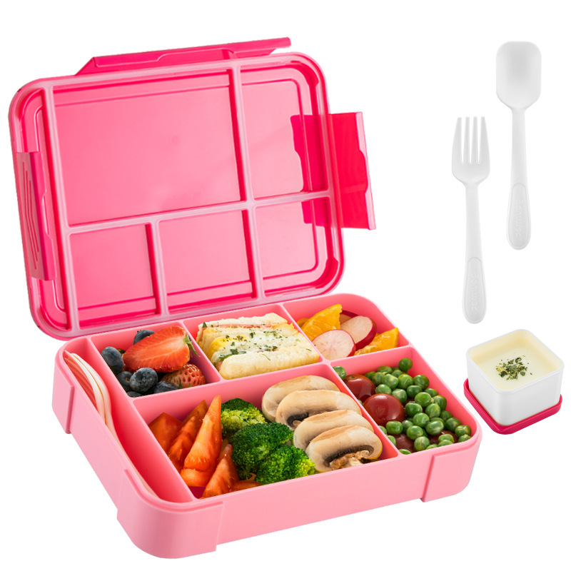 Silicone Bento Lunch Box with Spoon and Fork 2