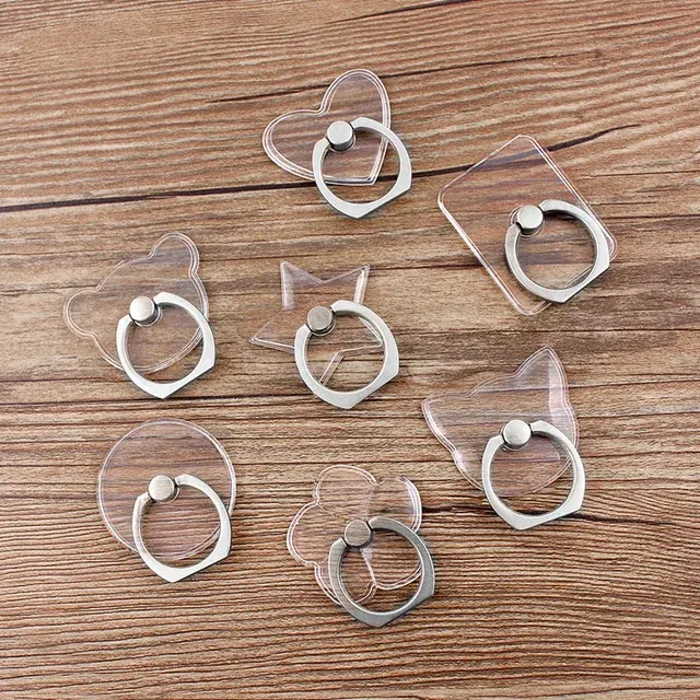 Transparent Round Cat Phone Ring Holder 2
