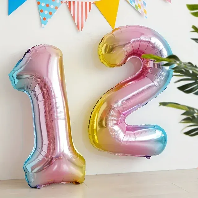 32-Inch Rainbow Gradient Foil Number Balloon 3