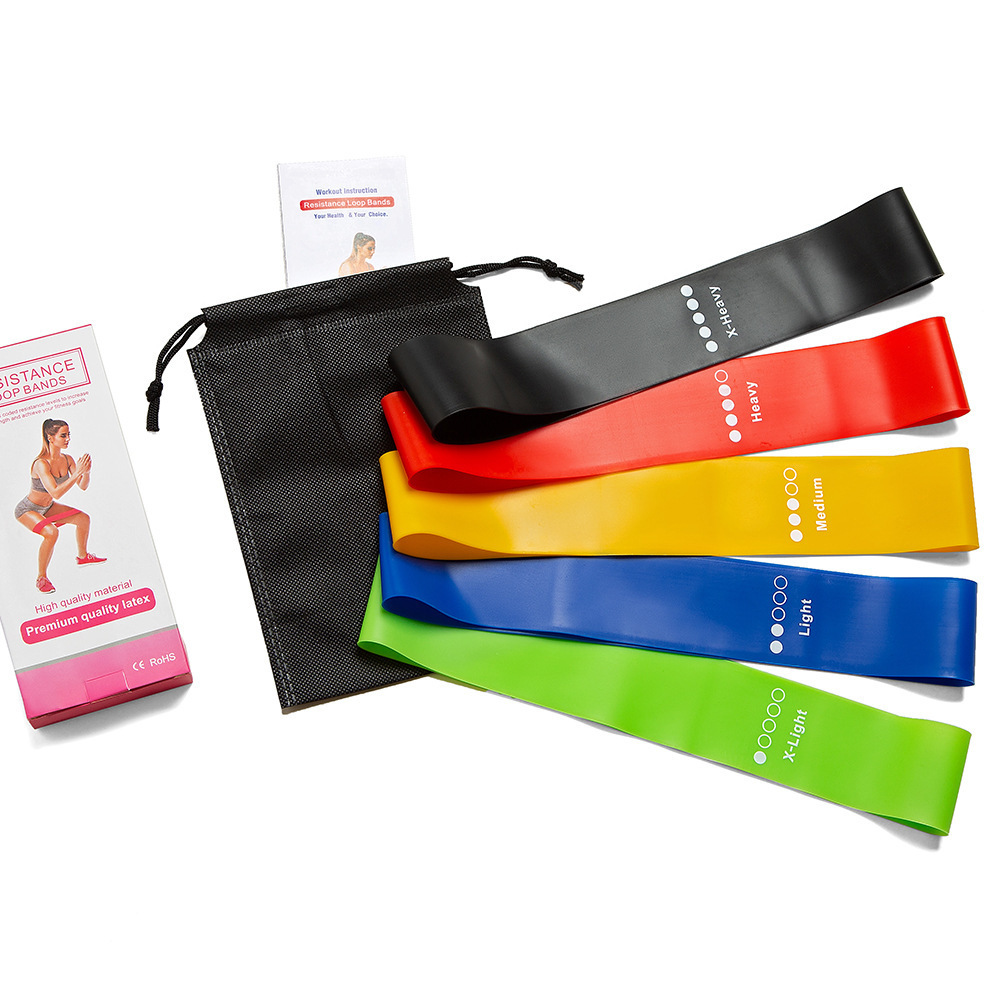 5-Piece Set of Colorful Latex Elastic Loop Boxing